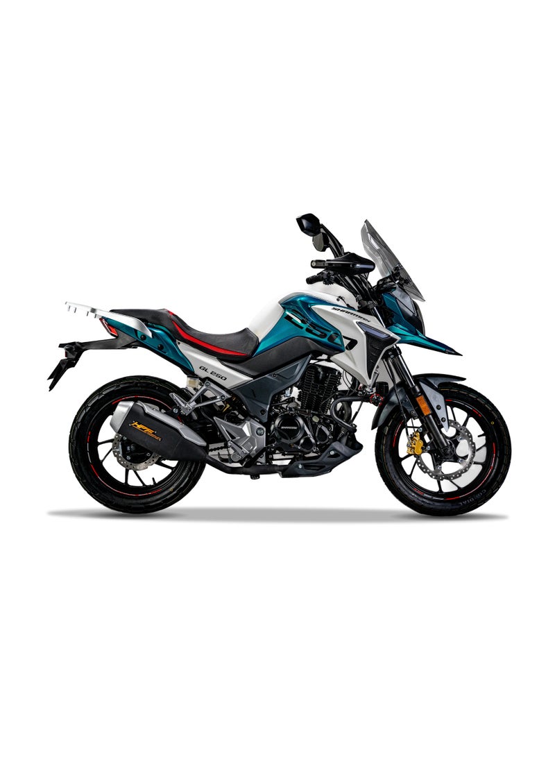 شارمكس دراجة طريق بسعة 250 سي سي – محرك أحادي الأسطوانة بتبريد هوائي وزيتي، قوة 25 حصان، ناقل حركة 6 سرعات، فرامل ABS، مصباح LED، سرعة قصوى 120 كم/س - Image 1